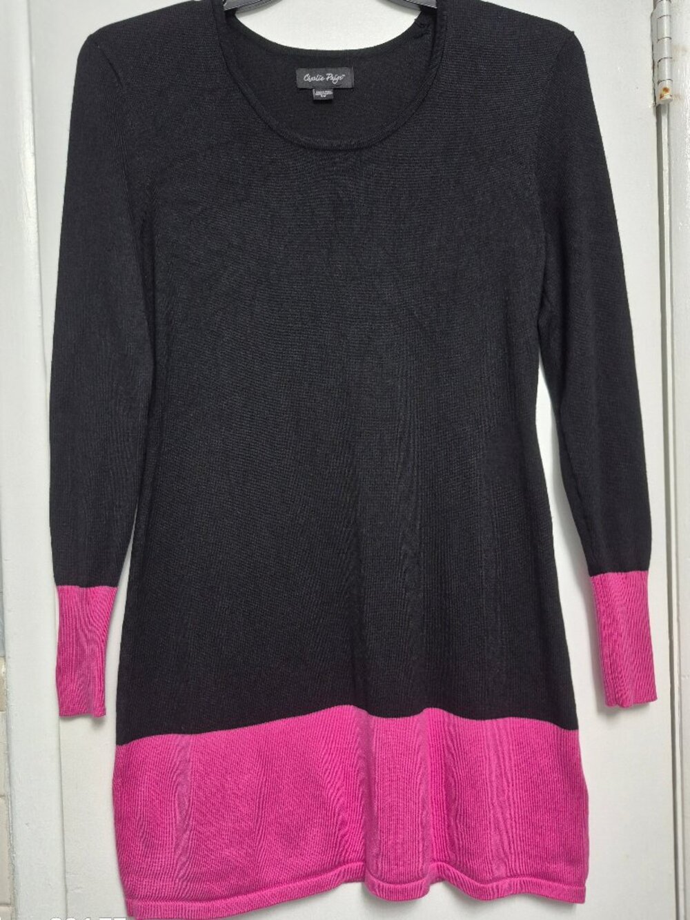 Knit Dress ,Small Petite,Black /Pink.